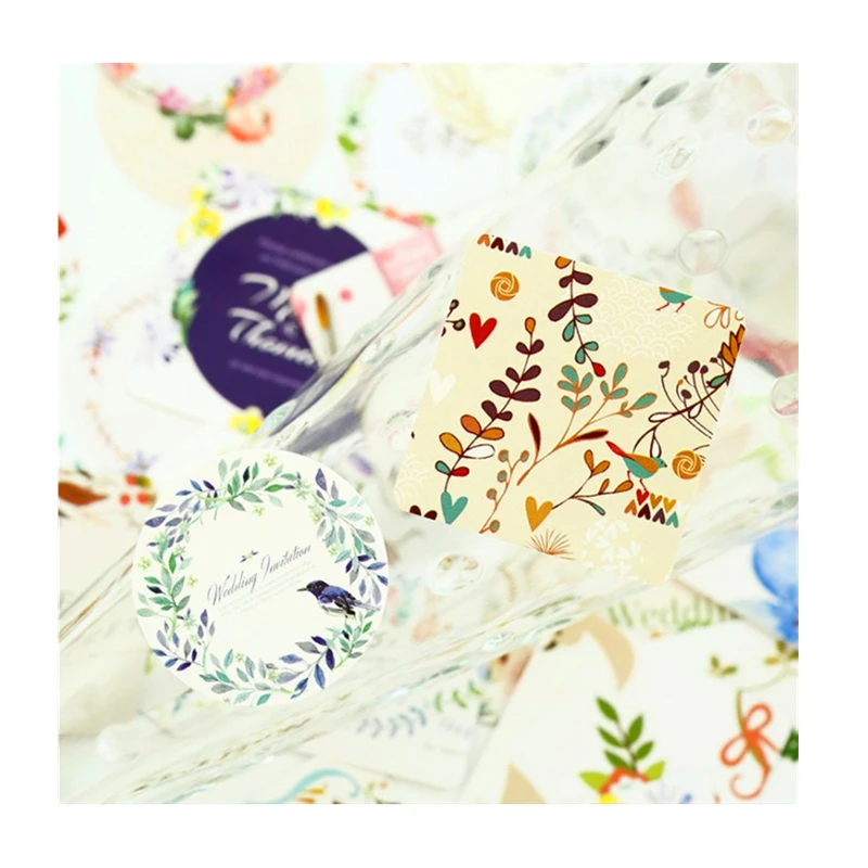 

INS 46Pcs/Box stickers ins style Decorative Packaging Sealing Label Stationery Sticker Baking DIY Gift Box Irregular Stickers