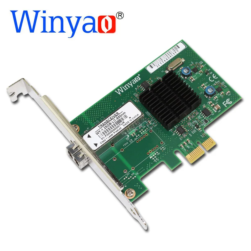 

Winyao WY576F PCI-Express 2.0 x1 SFF LC 850nm Fiber Gigabit Ethernet Network Adapter(NIC) For 82576 E1G42EF lan