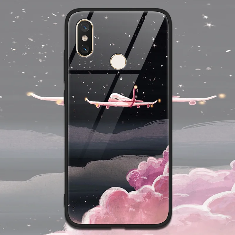 Закаленное стекло Star Space Cover для Xiao mi Red mi Note 5 6 Pro S2 5 Plus mi A2 6X 5S 6 8 SE Lite Explorer mi x 2 2s чехол с мягкими краями - Цвет: ffeiji