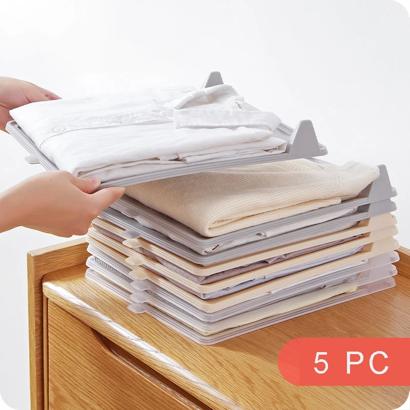 

Clothes storage partitions can be superimposed 5PC wardrobe to receive clothes PP material wardrobe organizer partitions board