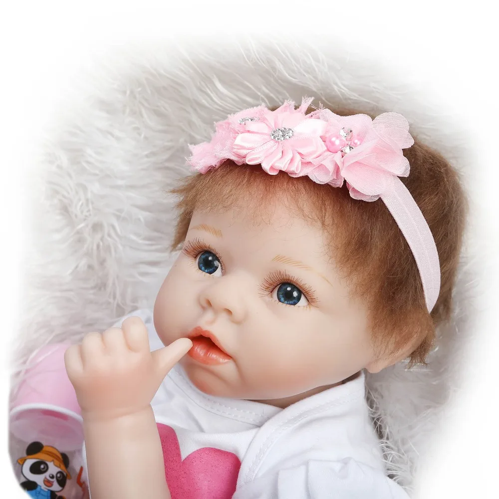 

NPK New 22 Inches 55cm Silicone Doll Reborn Baby Kawaii Kids Toys Girls boneca Gift bebe Dolls brinquedos dolls house toys