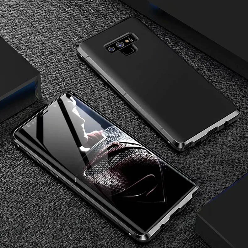 Для samsung Galaxy Note 9 чехол Роскошный Металлический Алюминий сплав жесткий Пластик Защитная Броня чехол для телефона для примечание 9 назад крышка - Color: Full Black