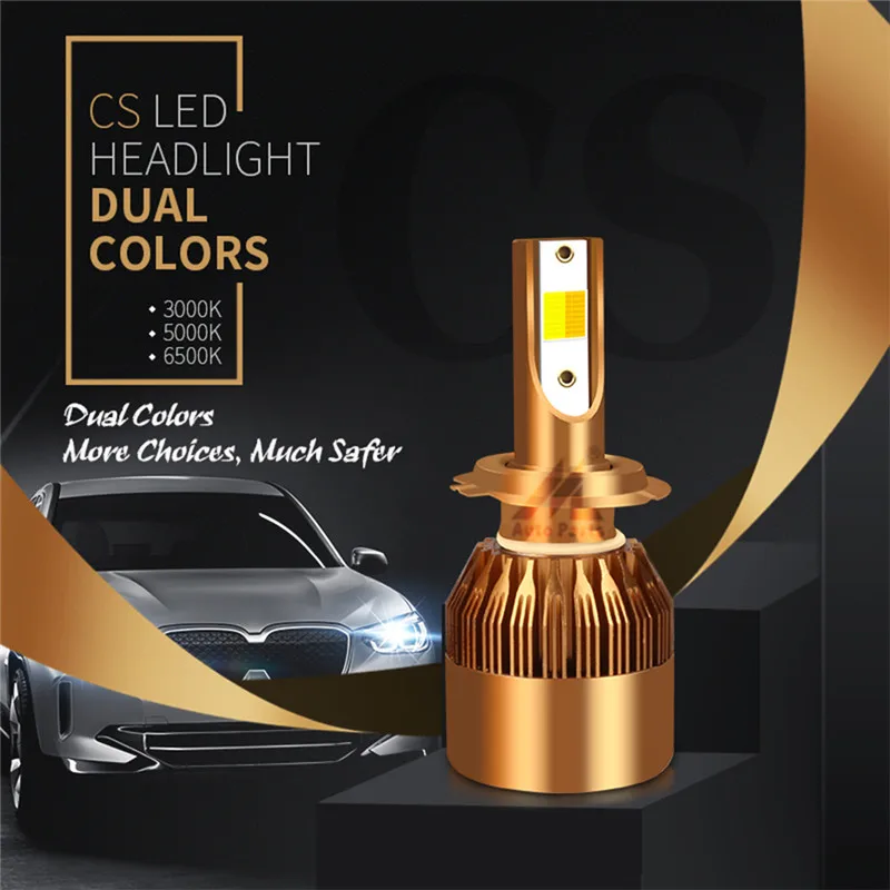 Xenplus налобный фонарь H4 LED H7 Лампа 3000K 5000K 6500K H11 HB3 HB4/9006 H1 H3 H10 Трехцветная