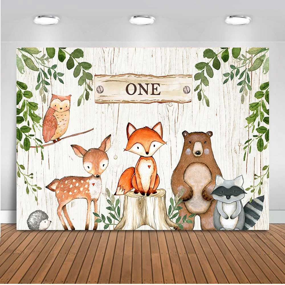 

Wild One Background for Photo Studio Newborn Baby Shower Woodland Party Backdrop Decoration Banner Dessert Table Background