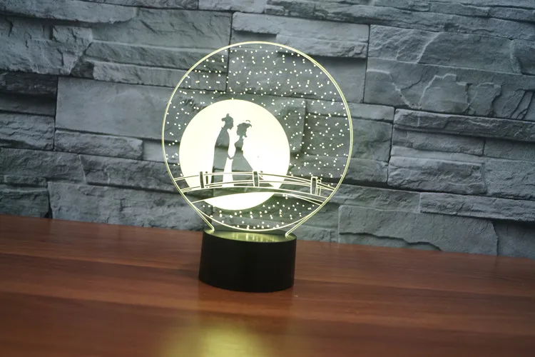 Magpie Bridge 3D LED Night Light Table Desk Lamps, 3D Optical Illusion Visual Lamp 7 Colors Touch Table Desk Lamp for Holiday Gift (5)