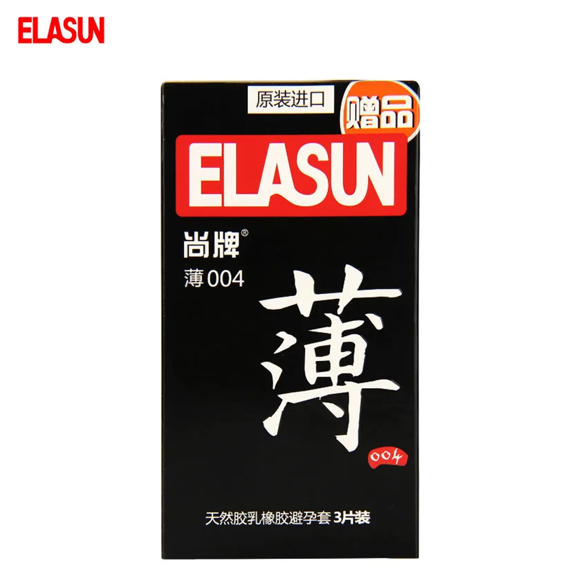 ELASUN 3 pcs Thin 004 Series lubricated font b Condoms b font Colorless Transparent Natural Latex