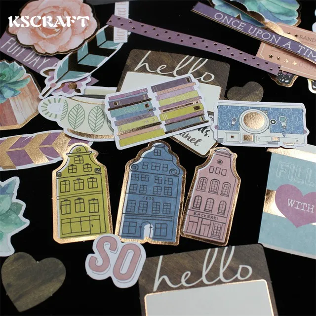 

KSCRAFT 106pcs Colorful Cardstock Die Cuts for Scrapbooking Happy Planner/Card Making/Journaling Project