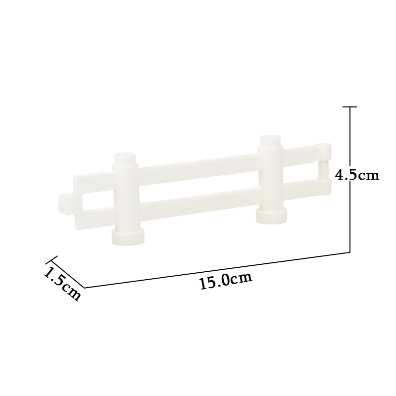 Большие строительные блоки, кирпичные аксессуары, совместимый набор Duplos, забор, мост, лестница, корзина, многофункциональный крюк, детские игрушки, подарок - Цвет: white Long fence