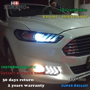 

Hireno Headlamp for 2013-2015 Ford Mondeo Mustang Headlight Assembly LED DRL Angel Lens Double Beam HID Xenon 2pcs