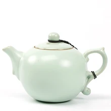 Краткое однотонная керамика фарфоровый чайник китайский чайный набор кунг-фу дома посуда для кофе Емкость для молока; ручная работа; зеленые чайники