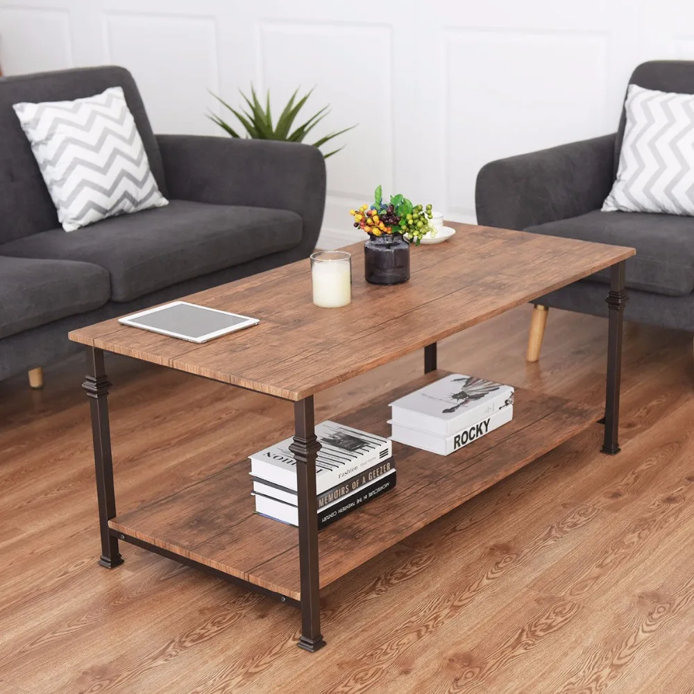 Giantex 2 Tier Coffee Accent End Table Sofa Side Living Room Furniture W/Storage shelf Home Furniture HW58269 Giantex 2 Tier Coffee Accent End Table Sofa Side Living Room Furniture W/Storage shelf Home Furniture HW58269