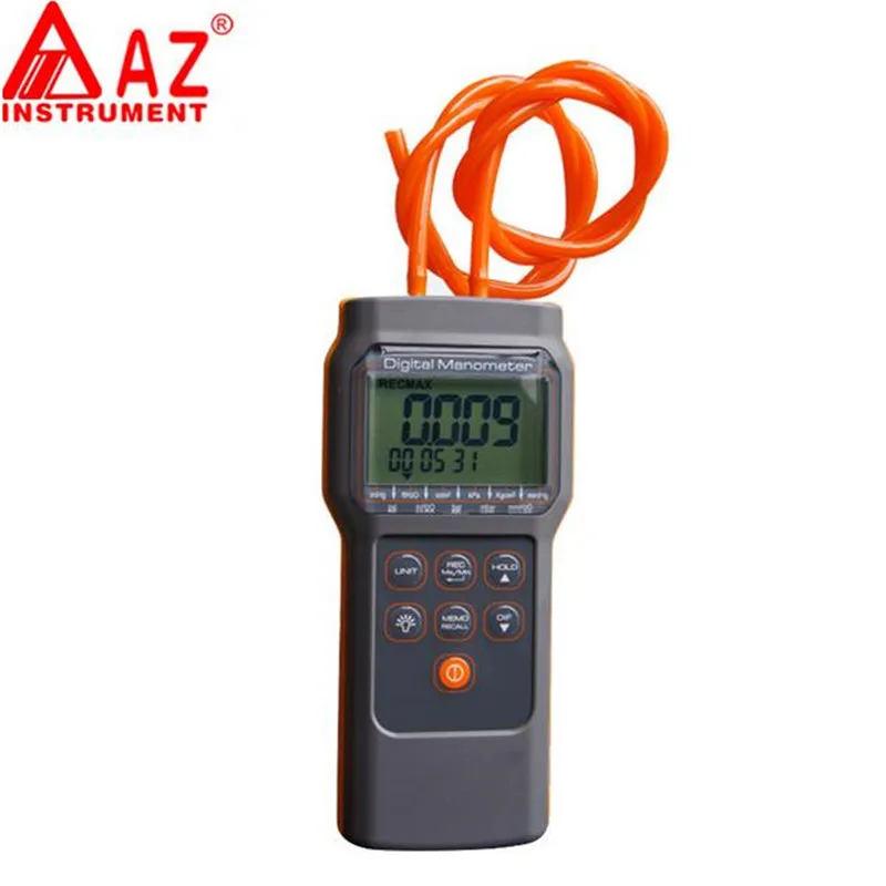 

Handheld Digital Differential Pressure Meter Gauge Manometer Range 103.42KPa 15PSI 11 Units Selection Memory 99 Points AZ82152