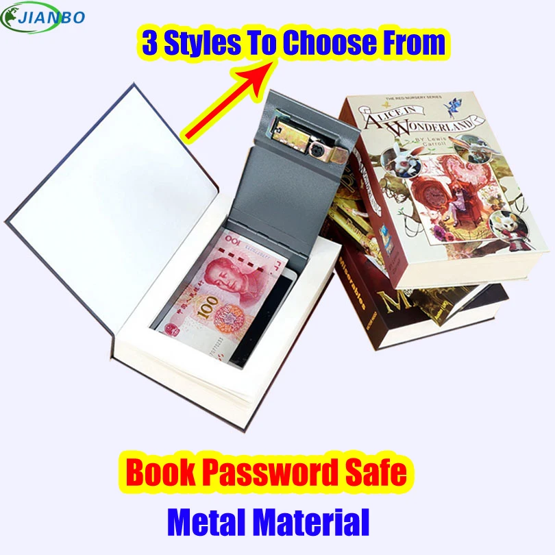 Home Storage Safe Box Dictionary Digital Password Book Bank Money Cash Jewellery Hidden Secret Security Locker With Metal Lock