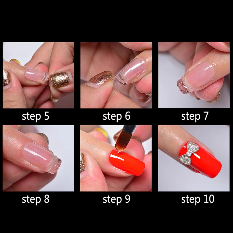 Прозрачный лак расширение 5 шт. фиксированной ногтей клип кристалл расширенный накладные ногти маникюр средство лечения Ногтей