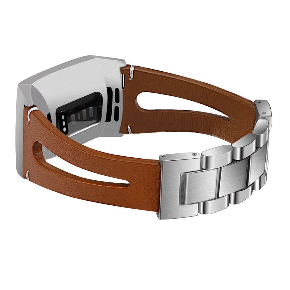 Замена аксессуар нержавеющая сталь кожаный браслет ремешок для Fitbit Charge 3 высокое качество