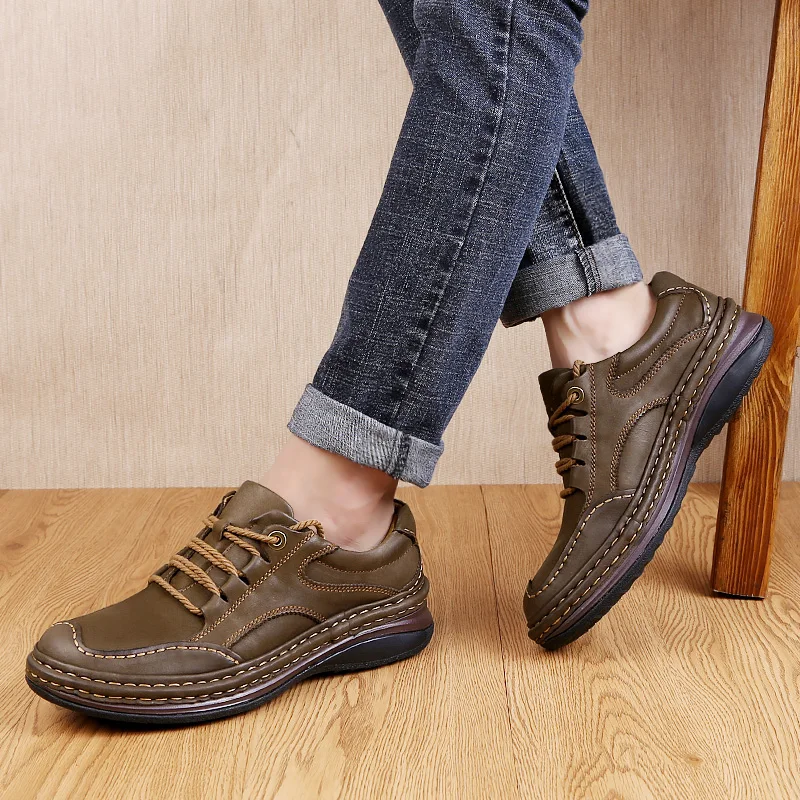Мужская повседневная обувь; обувь из натуральной коровьей кожи; зимняя теплая обувь; высококачественные мужские оксфорды в классическом стиле; нескользящие кроссовки; размеры 38-46