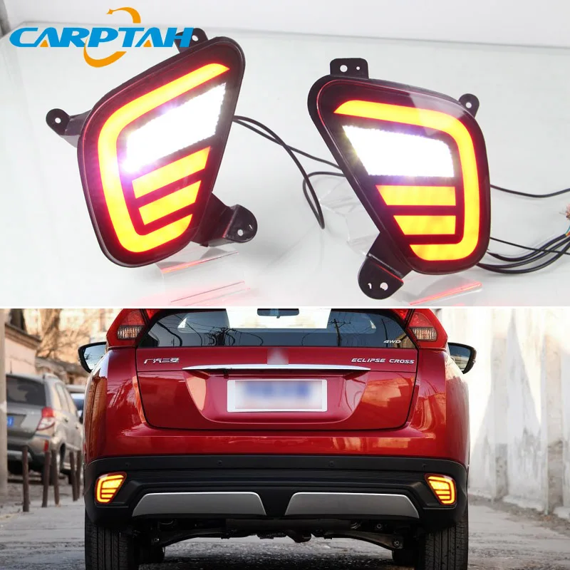 

2PCS LED Rear Fog Lamp Mitsubishi Eclipse Cross 18-19 Car LED Bumper Light Brake Reflector Turn Signal Indicator Reverse Light