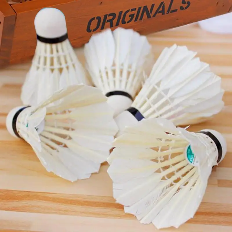 6 Pcs/Set Badminton Shuttlecocks Goose Feather Badminton Balls Outdoor Sports Badminton Accessories Durable Badminton