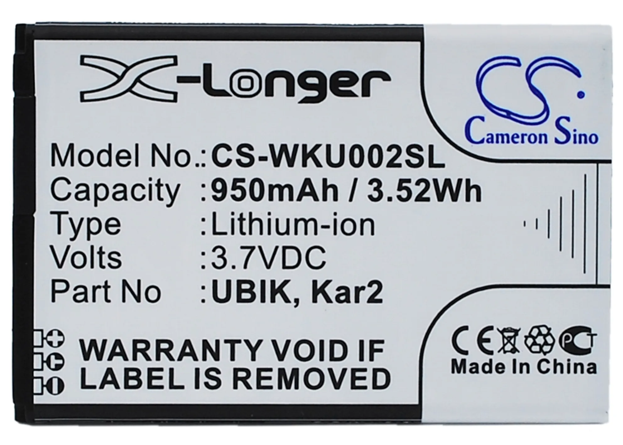 

Cameron Sino 950mAh Battery for Wiko DOLFY, Kar 2, Kar2, N320, UBIK, Venia
