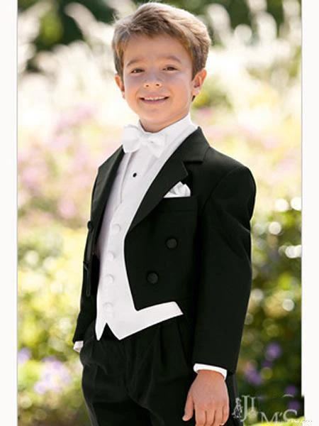 Детский костюм с отложным воротником на заказ одежда для мальчиков/торжественные костюмы для мальчиков черный смокинг для мальчиков - Цвет: 1
