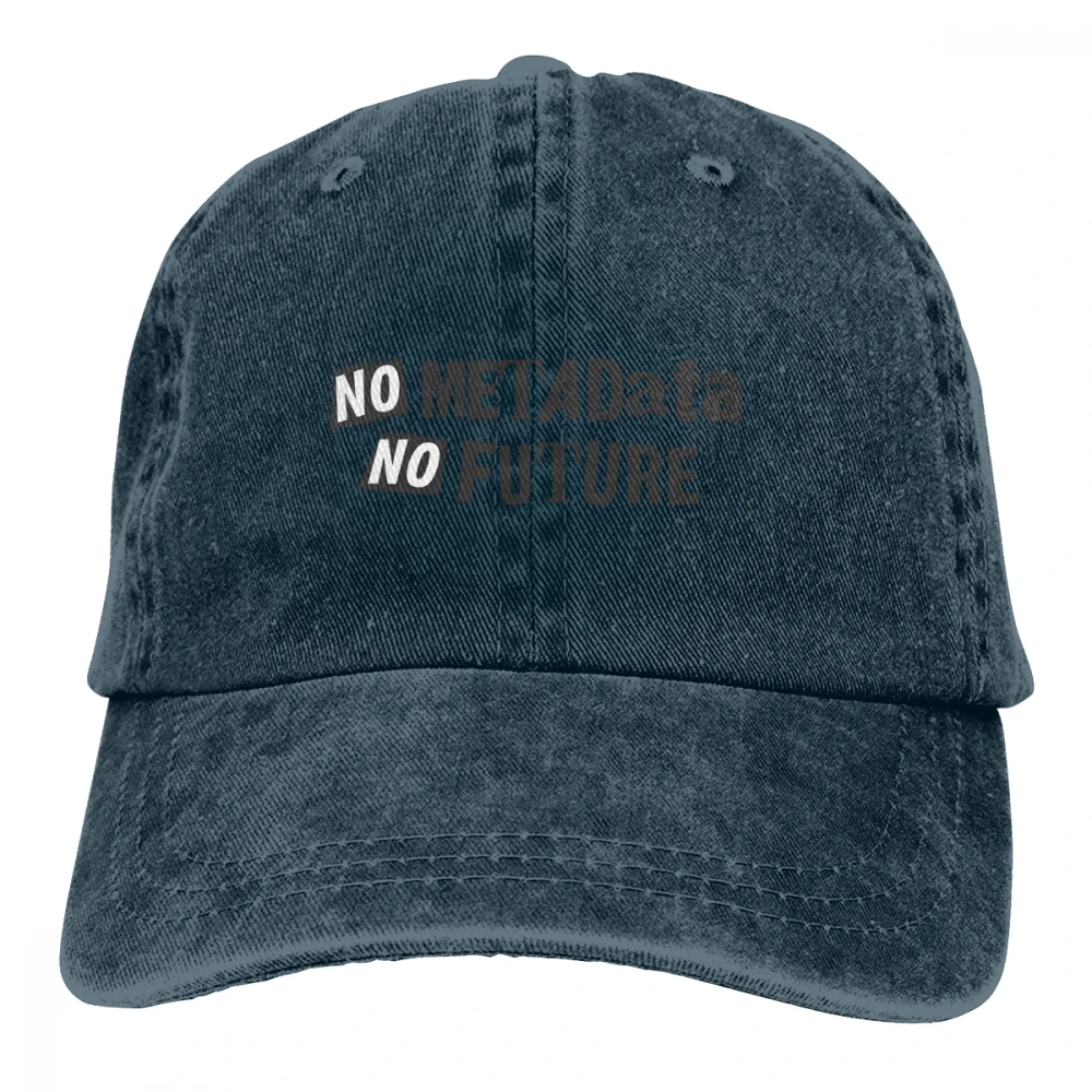 Нет метаданных нет будущего Casquette натуральный унисекс Мужские Женские джинсовые бейсболка с ремешком кепки Регулируемый Гольф папа шляпа - Цвет: Тёмно-синий
