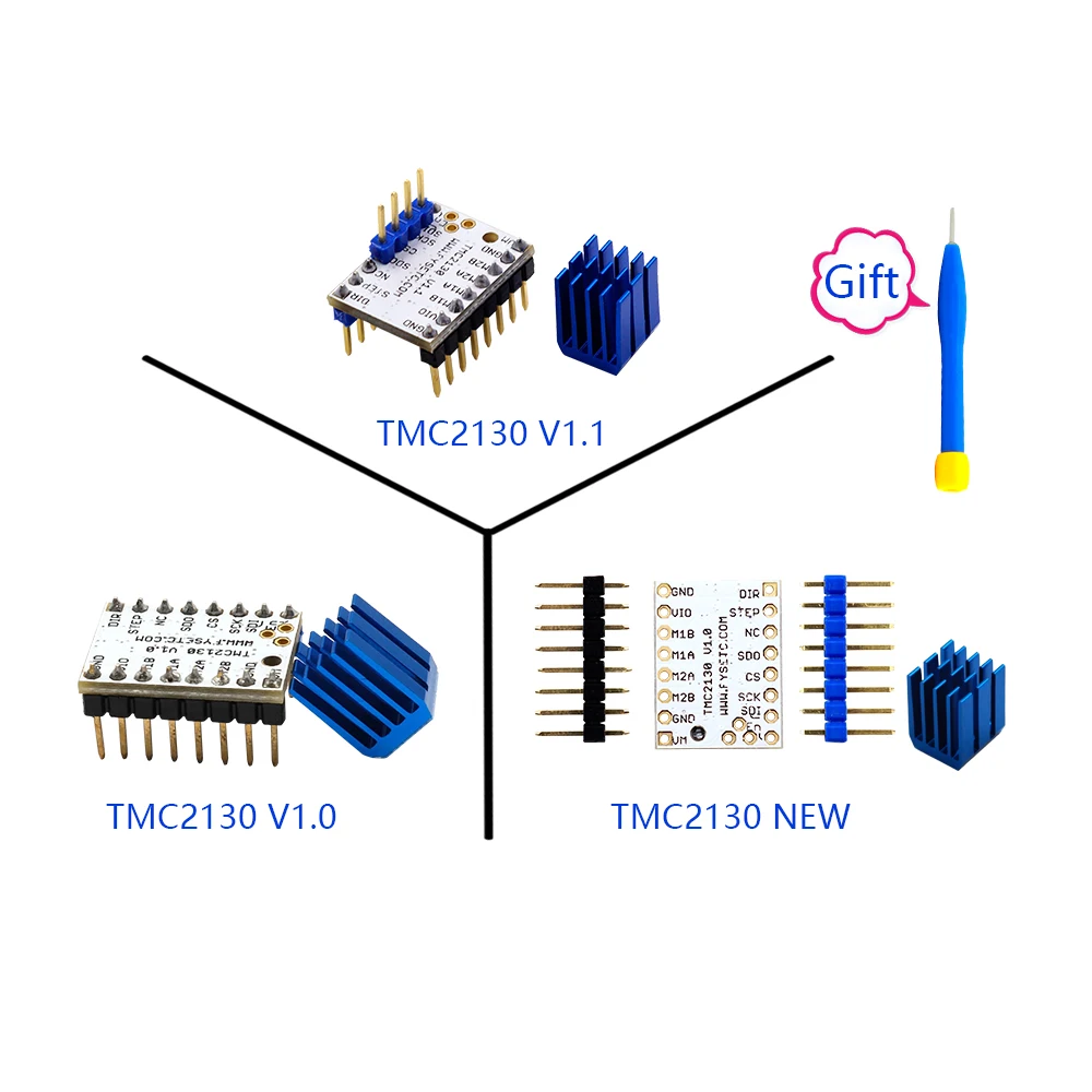 5 шт. TMC2100 V1.3 TMC2130 TMC2208 шаговый двигатель бесшумный драйвер StepStick бесшумный отличная стабильная защита для 3D-принтеров