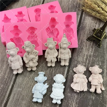 

Cartoon Teddy Bear Fondant Cake Silicone Mold For Chocolate Clay Glue Decoration Tool Baking Valentine Day Moulds