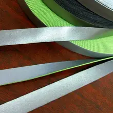 2 см Широкий двойной партии Светоотражающие эластичные ткани стрейч светоотражающие полосы, сшитые в одежде