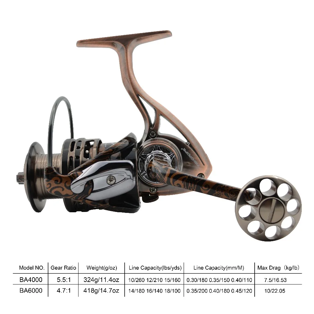 

Fishdrops spinning fishing reel Metal body fishing spinning Fodable Handle fishing spinning reel