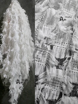 

woven 3d texture mesh dressing fabric,perspective designer cloth lace fabric Wedding Dress Tulle Material fabrics for patchwork