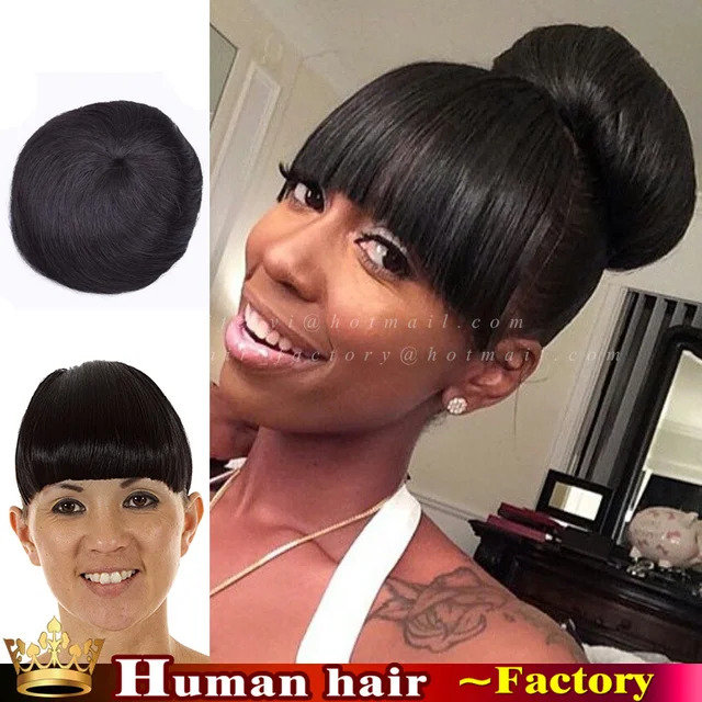 Brazilian Virgin Clip In Human Real Hair Fringe Chignon Brazilian Virgin Clip In Human Real Hair Fringe Chignon Hairpiece On Clips Bun