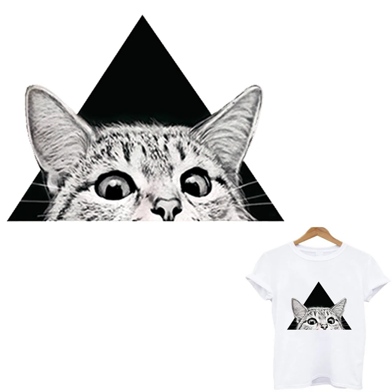 

Cute cat patch iron on patches for clothing application of one another Thermal labels iron-on transfer stripes for clothes toppe