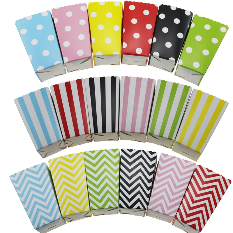 

6 pcs/lot Favor Candy Treat Popcorn Boxes for Wedding Party Supply Baby Shower Decoration Christmas Birthday Party Gifts