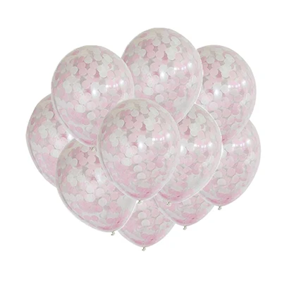 Точек воздушный шар "Конфетти" Розе 12 дюймов латексные воздушные шары с сине-белые розовый фон для малышей баллоны Свадебная вечеринка украшения globos cumpleaños - Цвет: 10pcs pink confetti