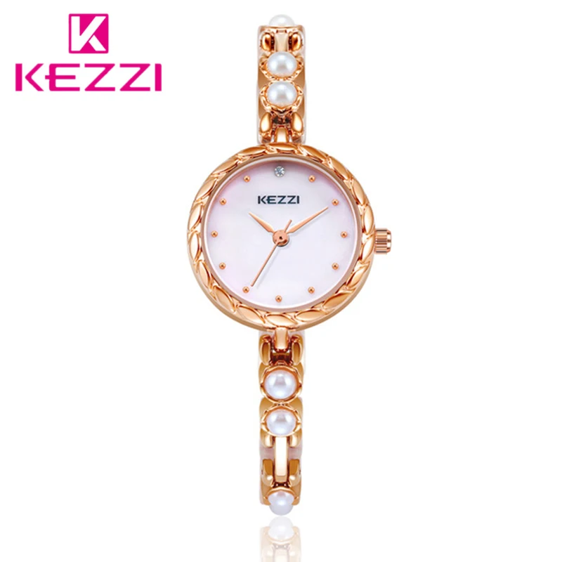 

Kezzi Luxury Crystal Pearl Bracelet Watch Women Fashion Rose Gold Stainless Steel Ladies Quartz Wrist Watches Relogio Feminino