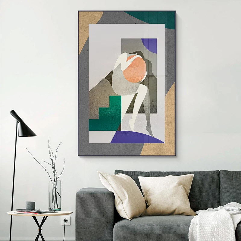 

Abstract Colour splash Canvas Painting Art Wall Picture For Living Room Picasso Fashion Yellow black Home Decor Poster And Print