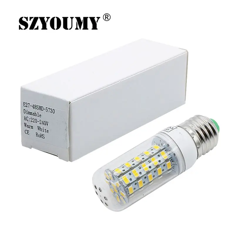 SZYOUMY E27 E14 светодиодный Кукуруза свет лампы AC 220 В SMD 5730 светодиодный кукурузы лампы освещения лампы проектора 48 Светодиодный e27 светодиодный