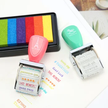 

1 Pcs/set Creative Draw Your Dream Colorful Time Roller Stamp Diary DIY Stamp Set Student Prize Promotional Gift Stationery