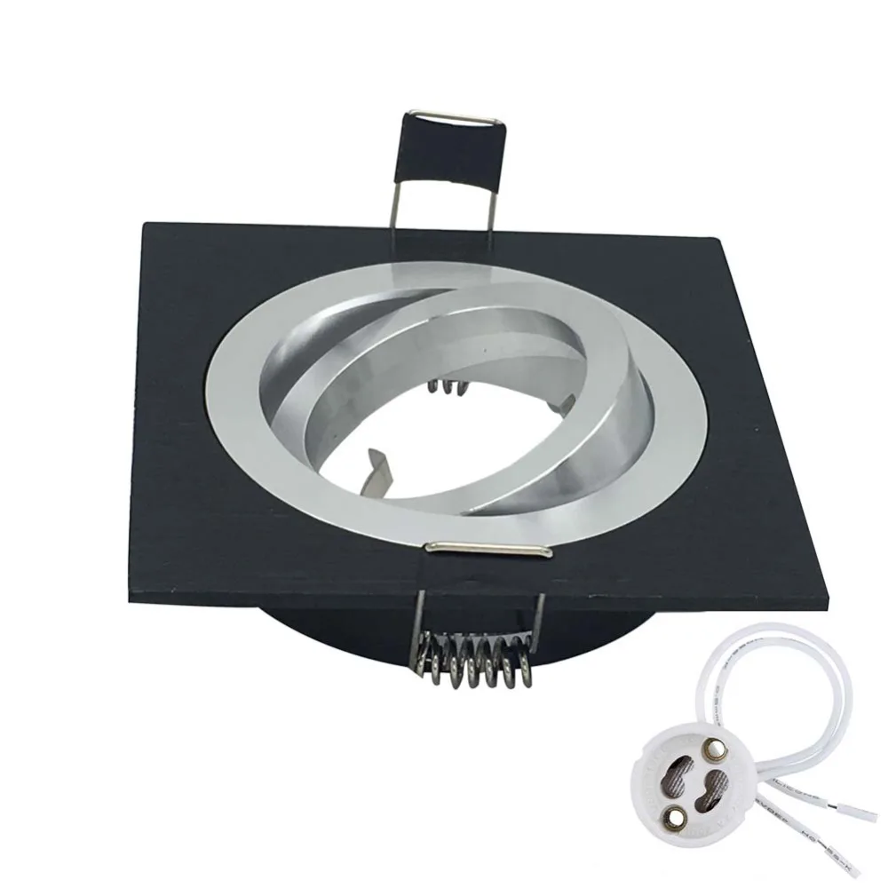 Square Aluminum Black swiveling spotLight mounting Frame Made of cast