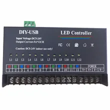 12 канала DMX декодер DMX512 контроллер USB диммер драйвер DC 5 V 24 V для Светодиодные ленты, модули ST198