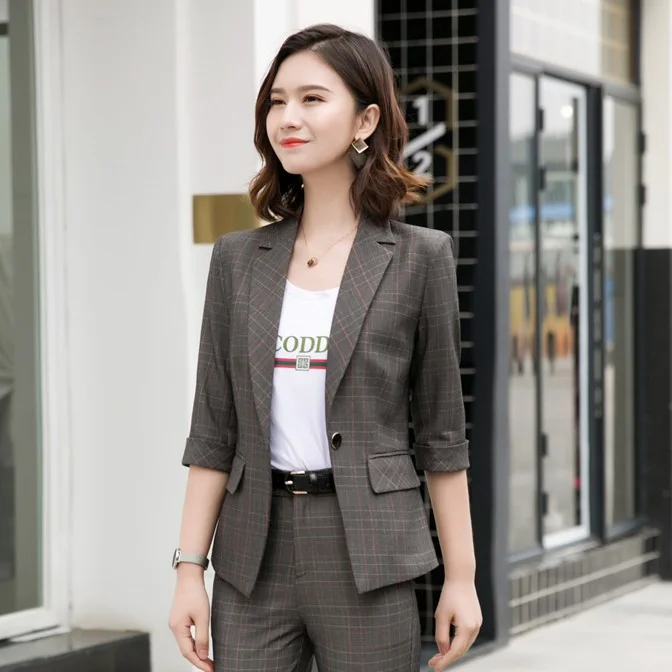 Новинка 2019 официальные женские коричневые блейзеры куртки рабочая одежда с