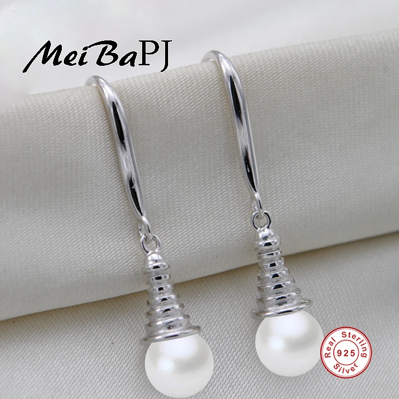 

[Yinfen]2018 Trendy 925 sterling silver Drop earrings for women Simple Natural Freshwater pearl jewelry earrings fine gift