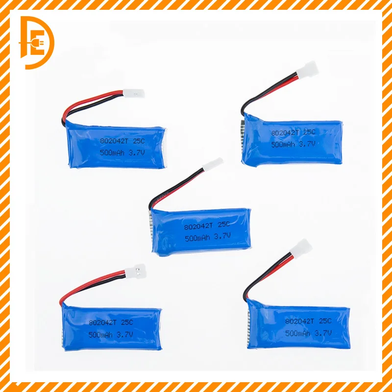 3.7 В x5c 5 шт. 500 мАч Радиоуправляемый Дрон lipo Батарея для Hubsan X4 H107 JXD523 H107C H107D h107P