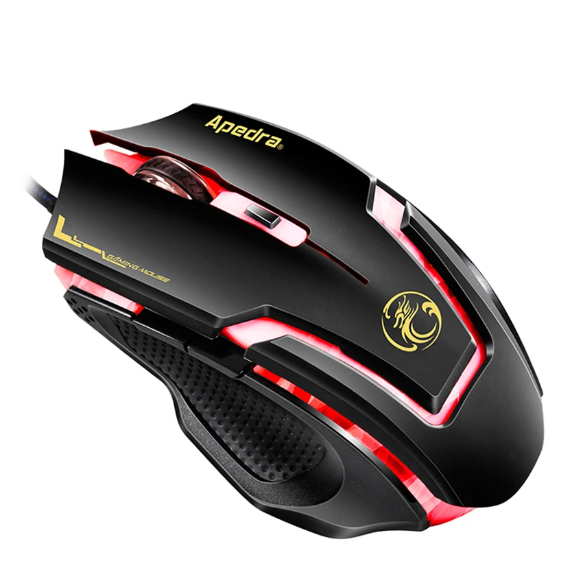 APEDRA 3200DPI Gaming Mouse USB Wired Mouse Adjustable Ergonomics Mouse Mice for PC Computer Laptop