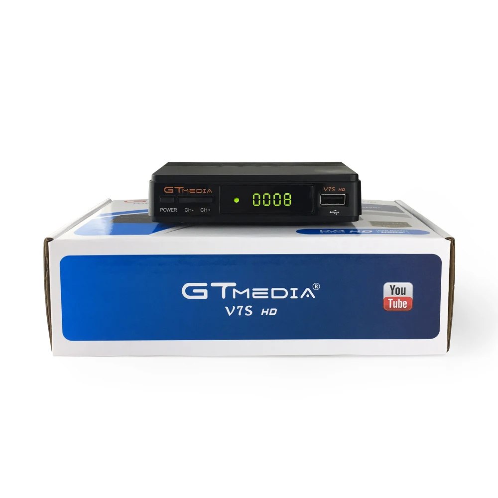 GtMedia V7s цифровой спутниковый ресивер HD DVB-S2 декодер Up V7+ дополнительный пульт дистанционного управления ТВ-тюнер Cline конвертер Youtube Biss VU