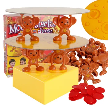 

Intelligence Development Interest Training Crazy Mouse Stacked Cake Cheese Tower Extract Puzzle Desktop Interactive Game Toys