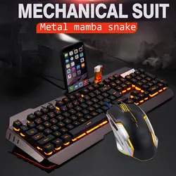 USB Проводная клавиатура Радуга светодиодный подсветкой Gaming Keyboard механическая клавиатура с подсветкой свет для настольных компьютеров и