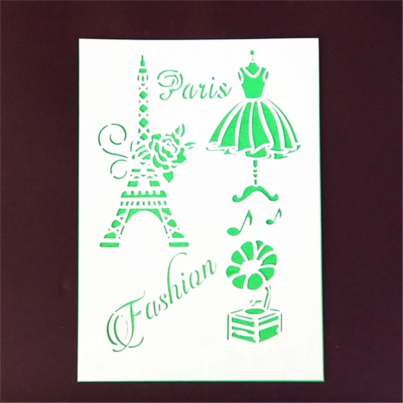 DIY Painting A4 Size Fashion Paris Design Layering Stencil Template For Wall Furniture Painting Decor Scrapbooking Stamping DIY Painting A4 Size Fashion Paris Design Layering Stencil Template For Wall Furniture Painting Decor Scrapbooking Stamping