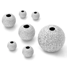 20 pçs 4 5 6 7 8 10mm aço inoxidável maçante polonês espaçador grânulos de semente redonda cor prata para colar pulseira jóias fazendo