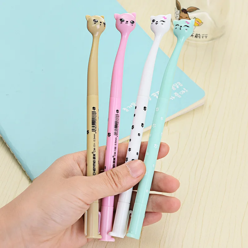 

4PCS/lot New 0.5mm Cute Candy Color Footprint Cat Gel Ink Pens Maker Pen School Office Supply Escolar Papelaria Student Prize